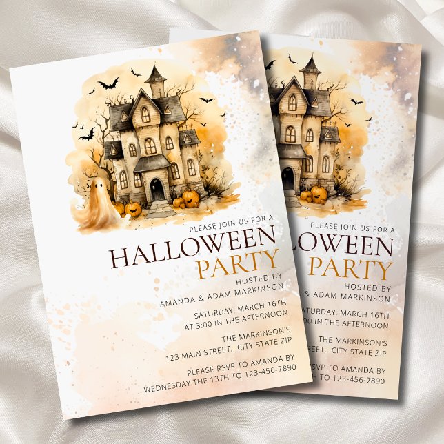 Invitación Halloween Party Neutral Halloween en la casa de ac (Subido por el creador)