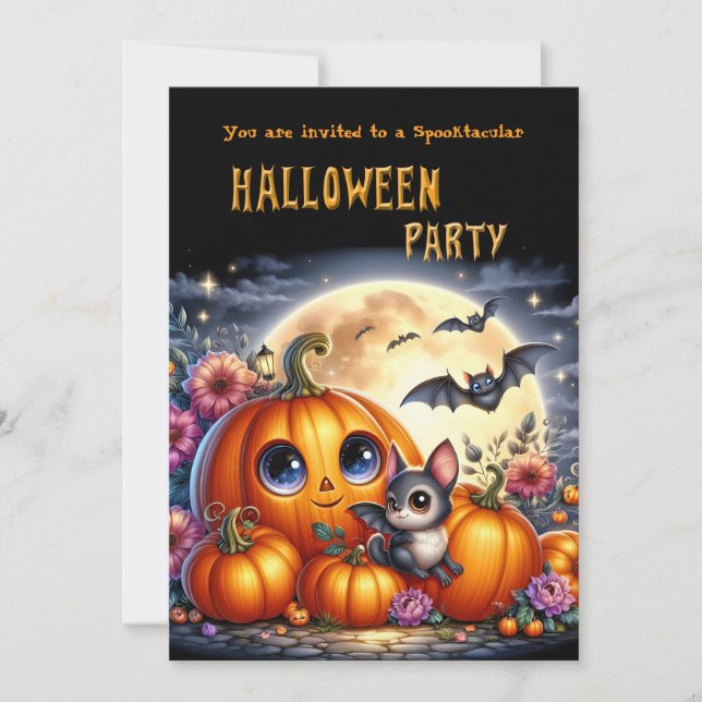 Invitación Halloween Party para niños diseño (Anverso)