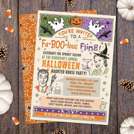 Invitación Halloween Party Retro Fall Humor Faboolous Fling