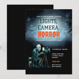Invitación Halloween Party Scary Movie Night Ghoun Black Cat