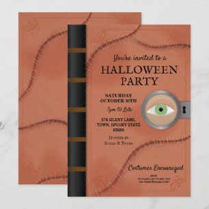 Invitación Halloween Party Spell Book Hocus Ojo Horror