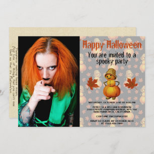 Invitación Halloween Party Spookkin Pumpkin Man con gorra de