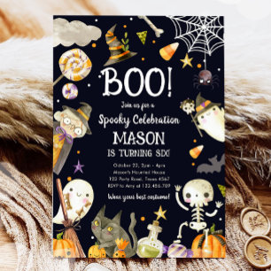 Invitación Halloween Party Spooky Celebration Boy Cumpleaños
