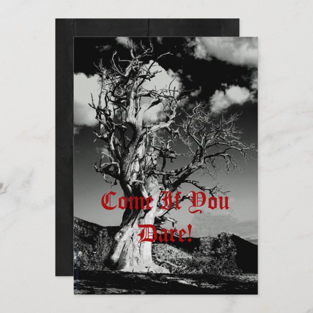 Invitación Halloween Party Spooky Tree Monster Bash (Anverso / Reverso)