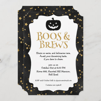 Invitación Halloween Party Stars Pattern