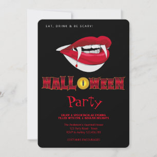 Invitación Halloween Party Vampire Teeth Gothic