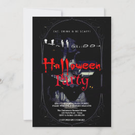 Invitación Halloween Party Vintage Gothic House