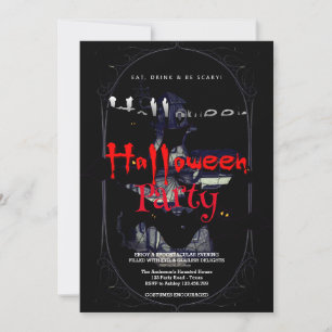 Invitación Halloween Party Vintage Gothic House