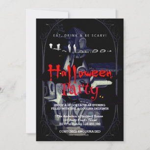 Invitación Halloween Party Vintage Gothic House