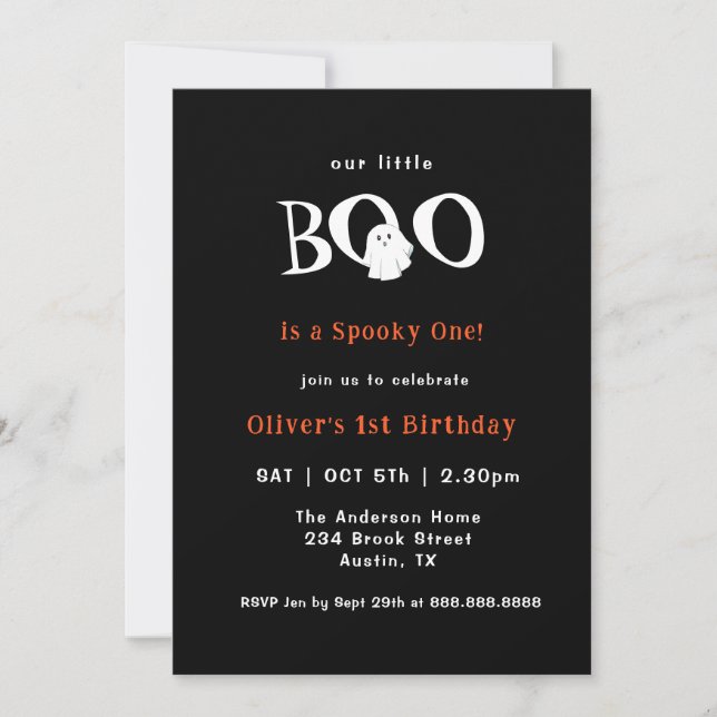 Invitación Halloween Pequeño bicho burro infalible primer cum (Anverso)