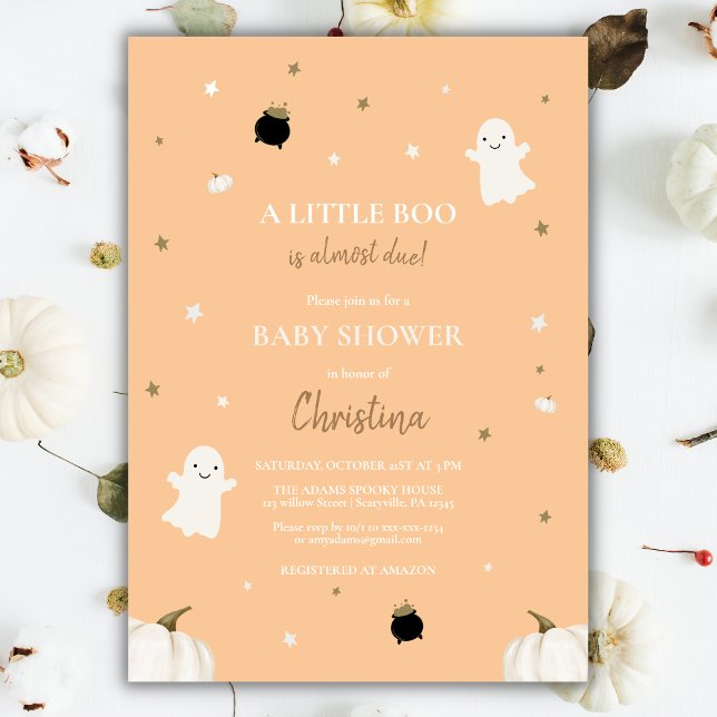 Invitación Halloween Pequeño calabaza Boo Naranja de Baby Sho (Subido por el creador)