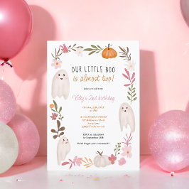 Invitación Halloween pequeño libro Fantasmas niños de 2º cump