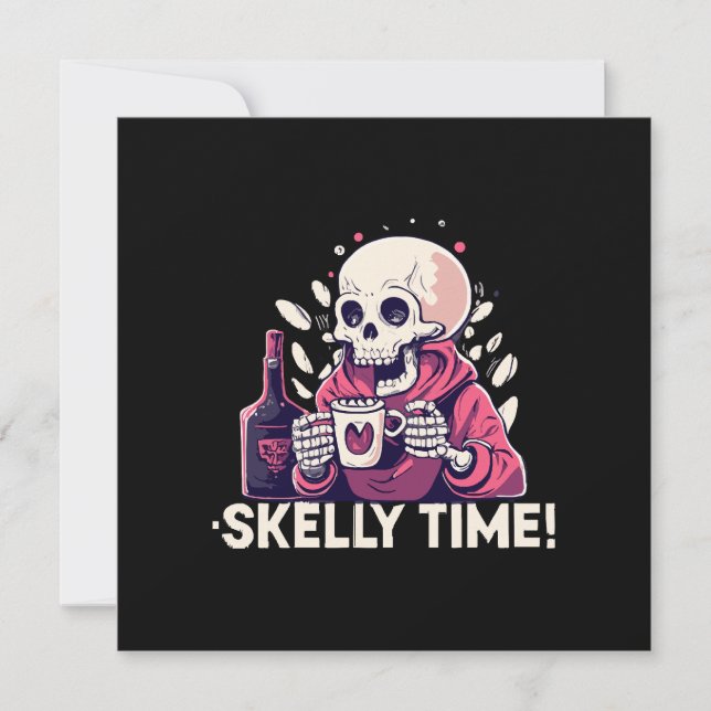 Invitación halloween pero es hora de skelly (Anverso)