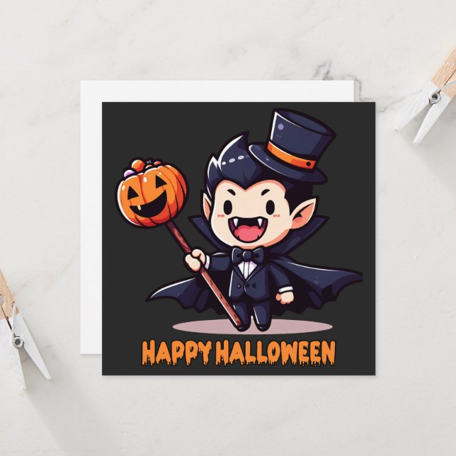 Invitación Halloween - Petit vampire enfantin (Anverso/Reverso In Situ)