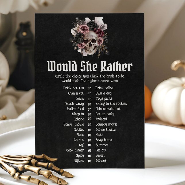 Invitación Halloween Prefiere Un Juguete De Ducha De Novias (Halloween Would She Rather Bridal Shower Game)