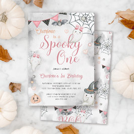 Invitación Halloween, primer cumpleaños de Spooky One Chicas