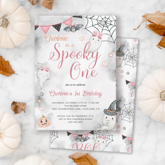 Invitación Halloween, primer cumpleaños de Spooky One Chicas (Subido por el creador)