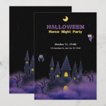 Halloween Purple Black Playful Halloween 5" x 7"