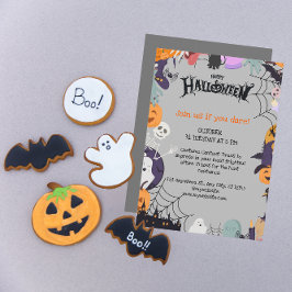 Invitación Halloween púrpura espumoso