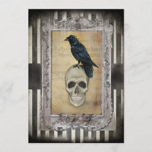 Invitación Halloween Raven y Skull
