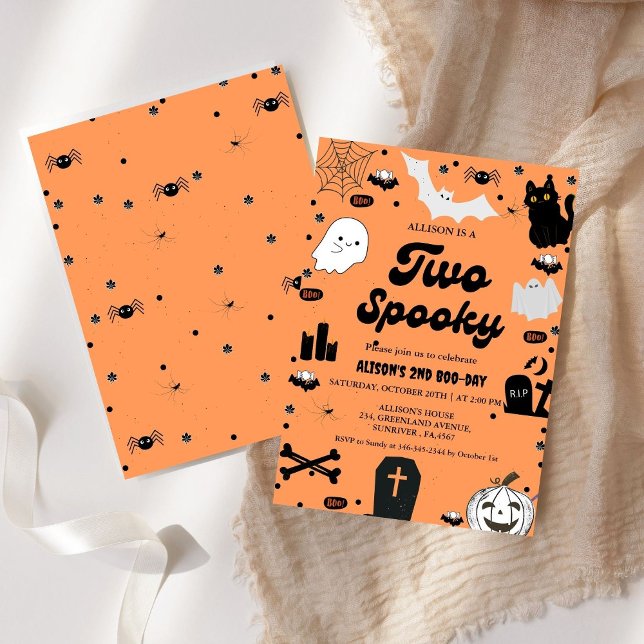 Invitación Halloween Retro Groovy Dos Alegres Cumpleaños (Subido por el creador)