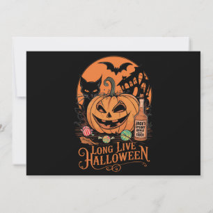 Invitación Halloween Retro Viva el Otoño Temporada de Espanto