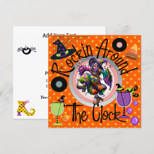 Invitación Halloween Rockin alrededor del Fiesta del reloj