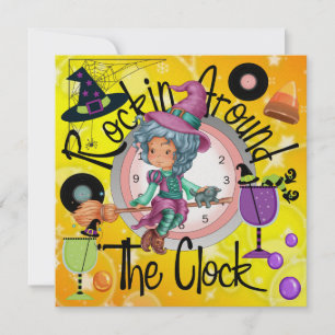 Invitación Halloween Rockin alrededor del Fiesta del reloj -