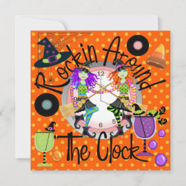 Invitación Halloween Rockin alrededor del Fiesta del reloj