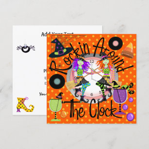 Invitación Halloween Rockin alrededor del Fiesta del reloj