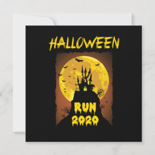 Invitación Halloween Run 2020 Spooky Bats Moon Horror Gift
