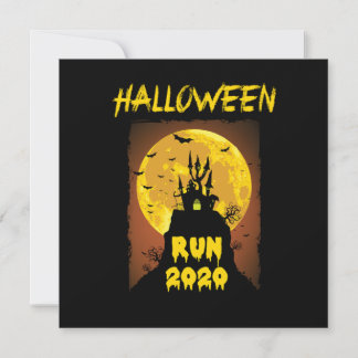 Invitación Halloween Run 2020 Spooky Bats Moon Horror Gift