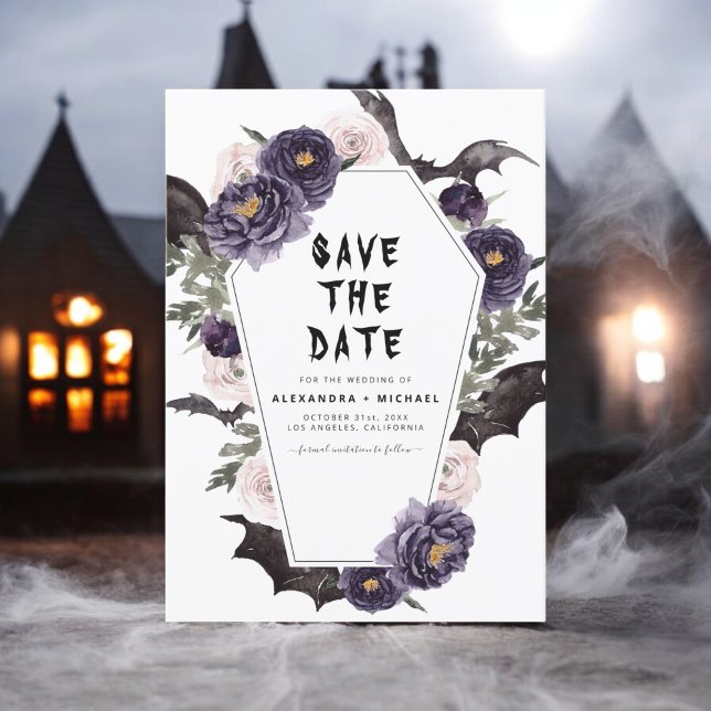 Invitación Halloween salve la fecha Boda gótico (Subido por el creador)