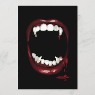 Invitación Halloween sangriento de Vampire Fangs
