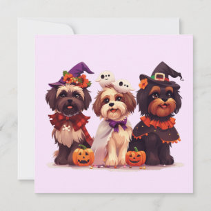 Invitación Halloween Shih Tzu Dogs