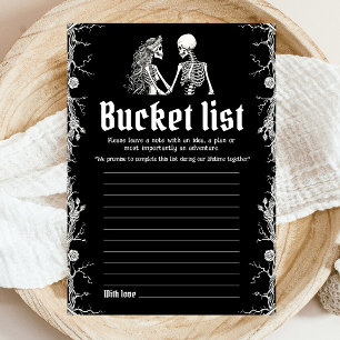 Invitación Halloween Skeleton Bridal Shower Bucket List (jueg