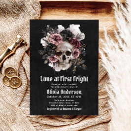 Invitación Halloween Skull Love At First Fright Bridal Shower