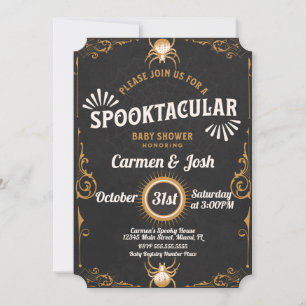 Invitación Halloween Spider Ornament Baby Shower