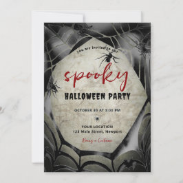 Invitación Halloween Spookeen Fiesta Spider Spiderweb Black R