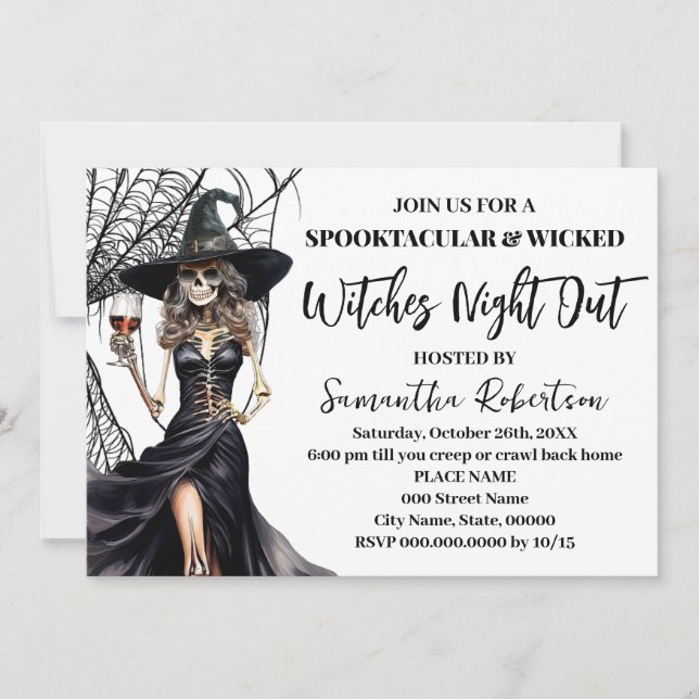 Invitación Halloween Spookltacular deja Chicas fuera de la no (Anverso)