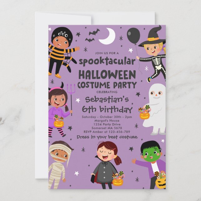 Invitación Halloween Spooktacular Costume Fiesta de cumpleaño (Anverso)