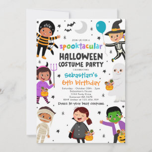 Invitación Halloween Spooktacular Costume Fiesta de cumpleaño