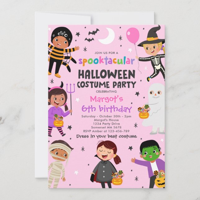 Invitación Halloween Spooktacular Costume Fiesta de cumpleaño (Anverso)