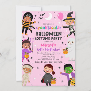 Invitación Halloween Spooktacular Costume Fiesta de cumpleaño