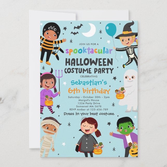 Invitación Halloween Spooktacular Costume Fiesta de cumpleaño (Anverso)