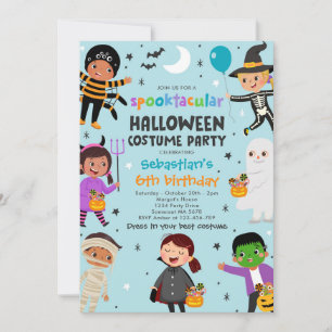 Invitación Halloween Spooktacular Costume Fiesta de cumpleaño