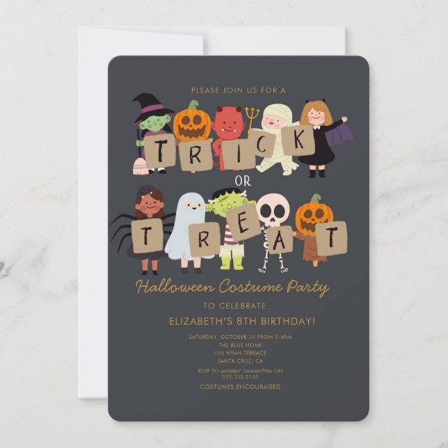 Invitación Halloween Spooktacular Costume Fiesta de cumpleaño (Anverso)