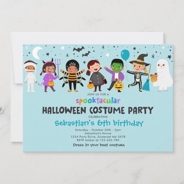 Invitación Halloween Spooktacular Costume Fiesta de cumpleaño (Anverso)