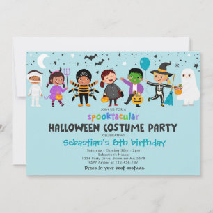 Invitación Halloween Spooktacular Costume Fiesta de cumpleaño