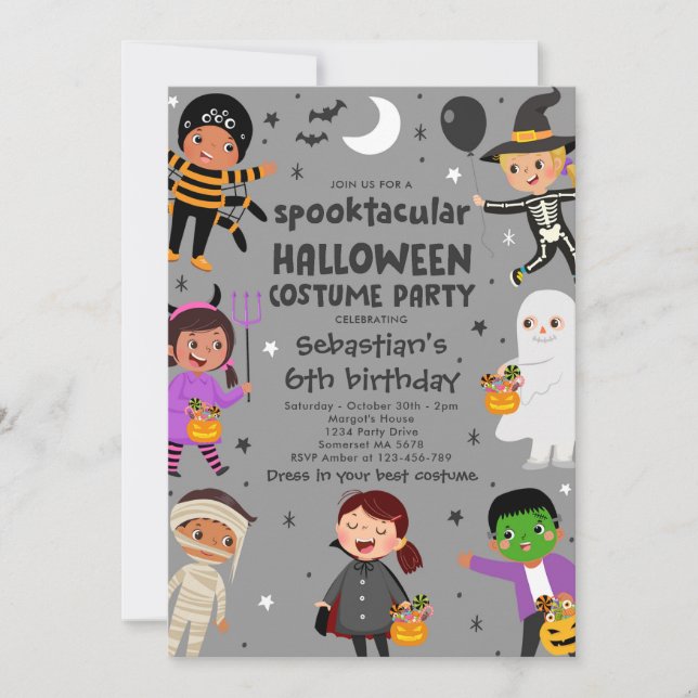 Invitación Halloween Spooktacular Costume Fiesta de cumpleaño (Anverso)